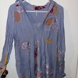 Free People Purple Floral Women's Tunic